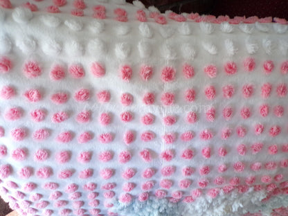 Cupcake Pink Pops Vintage Chenille Fabric, 21" x 28" inch antique handtufted floral cut piece, Beautiful in DIY Pillows