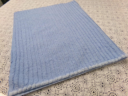 Vintage Chenille Fabric, Simple Blue Stripes, 15.5x25" Piece