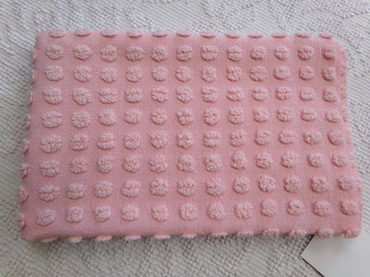 pink vintage chenille fabric w/ nubby texturized pops, 18" x 24" piece