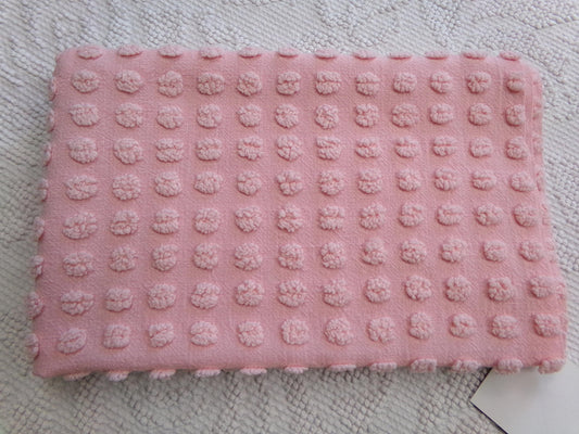 pink vintage chenille fabric w/ nubby texturized pops, 18" x 24" piece