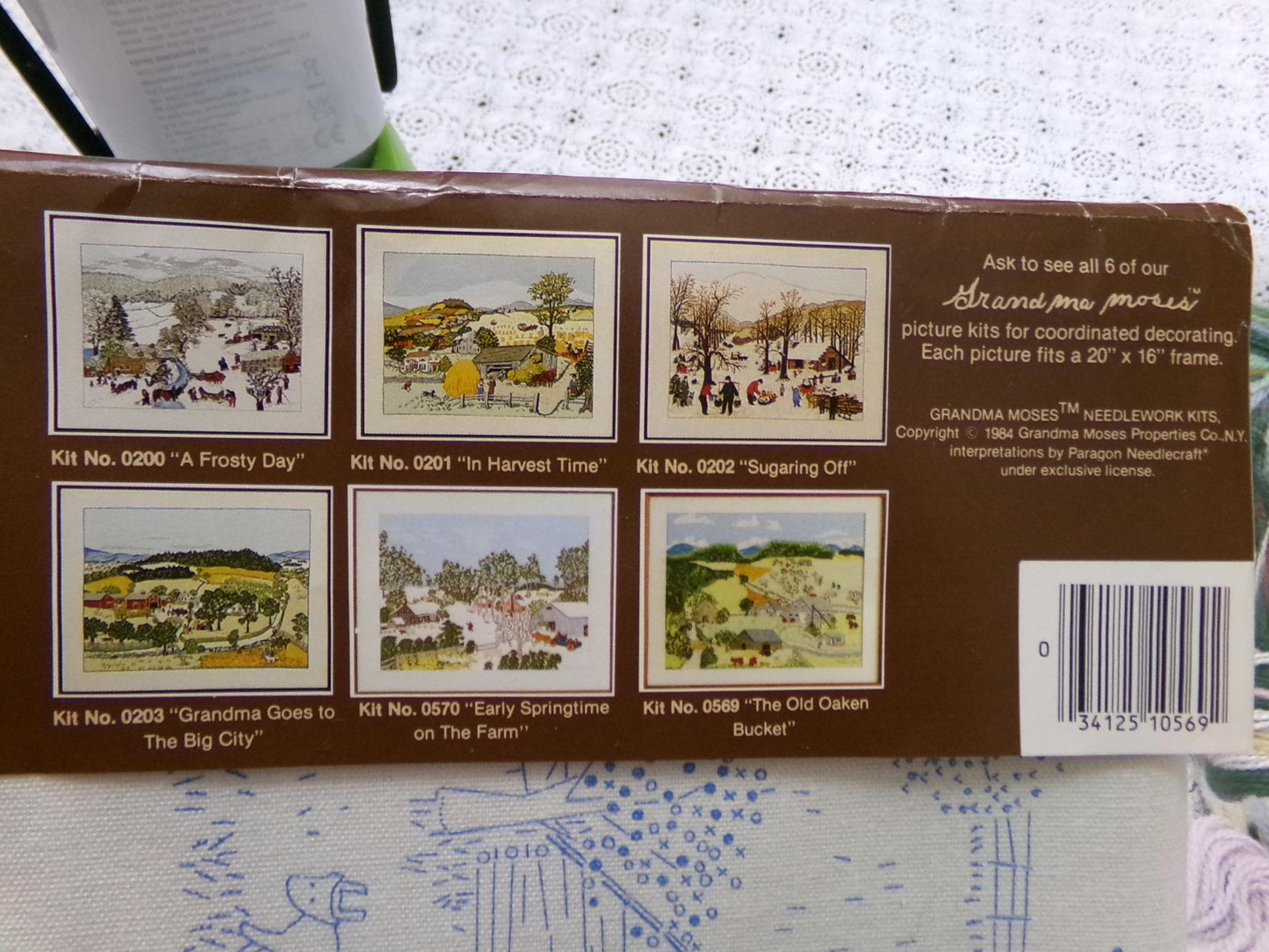 Paragon The OLD OAKEN BUCKET Crewel Embroidery Kit 0569 Vintage Grandma Moses Design