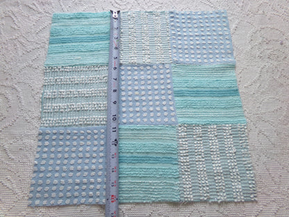 Beach Girl Vintage Patchwork Chenille Fabric Craft Panel - 16" square great for Pillows, Quilting, Wall Hangings