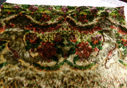 Gothic Vintage Cut Velvet Fabric Haunting Shadow Angels Cherub Tapestry Piece 18x26"