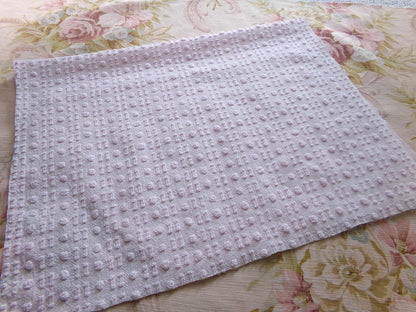 Pink Wink Vintage Chenille Fabric, Mini Dot Dash Pattern, 18" x 24" Quilt Material