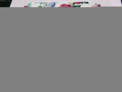 Vintage Barkcloth Fabric 22 x 22" Botanical Floral Exotic Birds Rose Peony Chinoiserie Mid Century