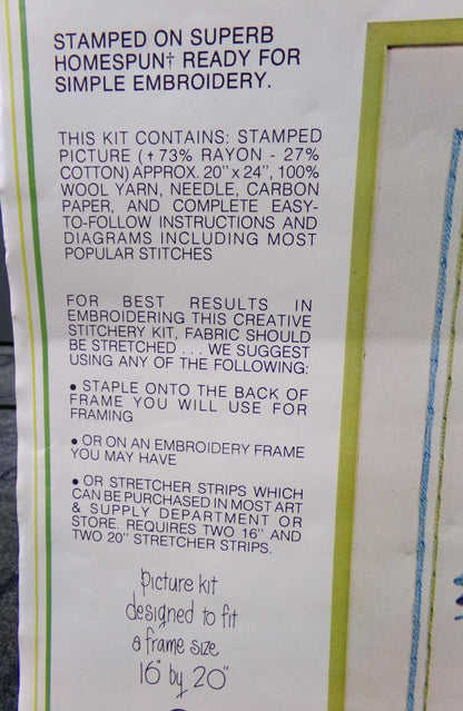 MORTIMER Bird Crewel Embroidery Kit, Rare Vintage Paragon Needlecraft 0534, Kitschy Cute Dino Kotopoulis Design