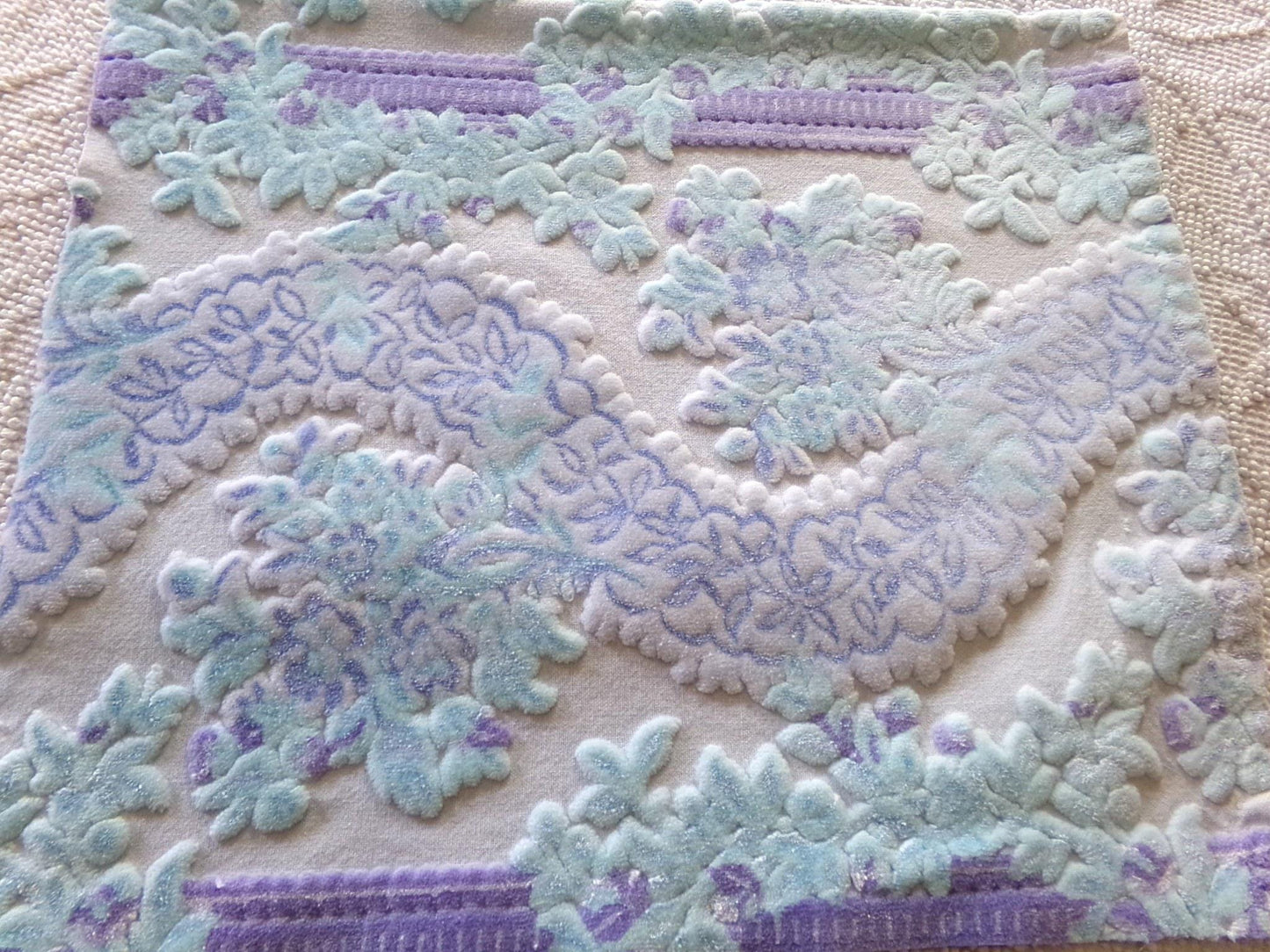 cut velvet fabric cosmic shimmer lux Bates vintage tapestry chenille material, 13" x 21" inch piece great in totes & bags