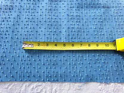 baby raindrops vintage woven chenille fabric, tiny marbleized raised blue dots, 18 x 24"