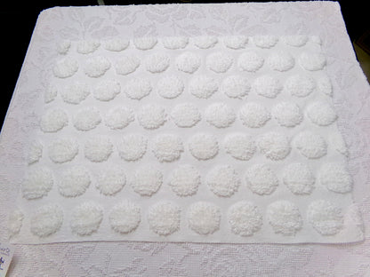 Marshmallow Puffs White Chenille Fabric Vintage Style Giant Dots 18x24"