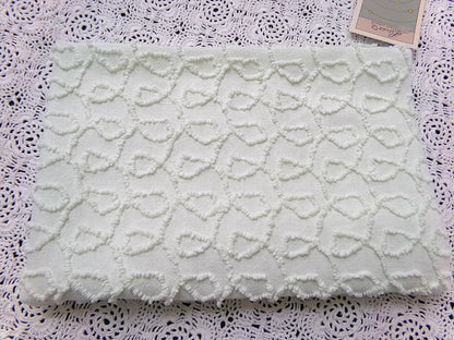 Light Green Vintage Chenille Fabric, Texturized Curly Loops 18x24" Piece