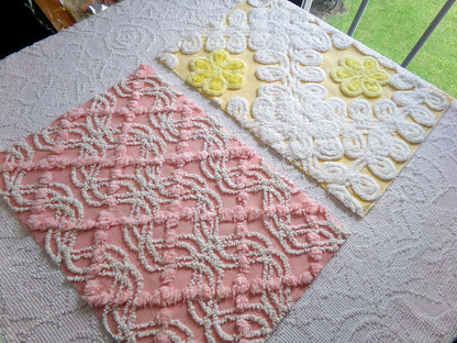 Vintage Chenille Fabric Bundle - 2 Pieces 12" x 18" each | Perfect Stash Builder for Fiber Arts & Crafting