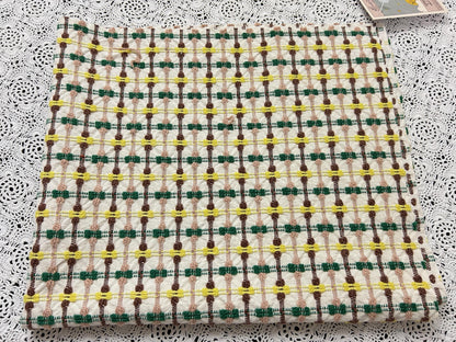 Mod Vintage Woven Chenille Fabric 21x25, Bates Bowtie Geometric Quilt Material
