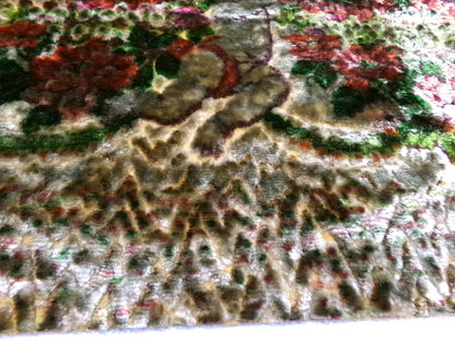 Smokey Angel Vintage Cut Velvet Fabric Cherub Tapestry Piece 18x25"
