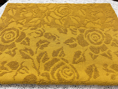 Boho Rose Vintage Chenille Fabric, Saturated Harvest Gold Woven 21x24" Piece