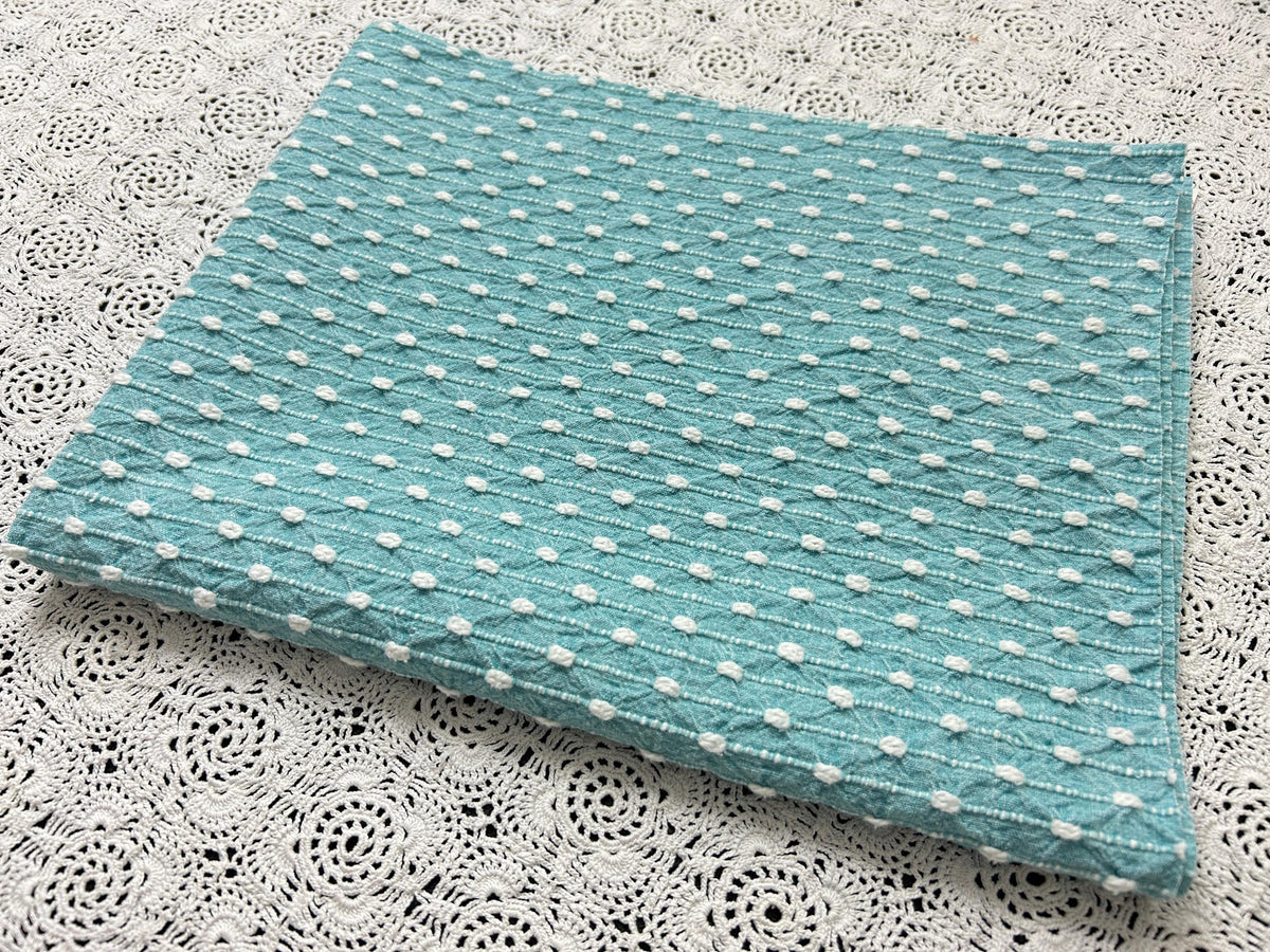 Raindrop Vintage Woven Chenille Fabric 19x23", Bates Nubby Pinstripe Quilt Material