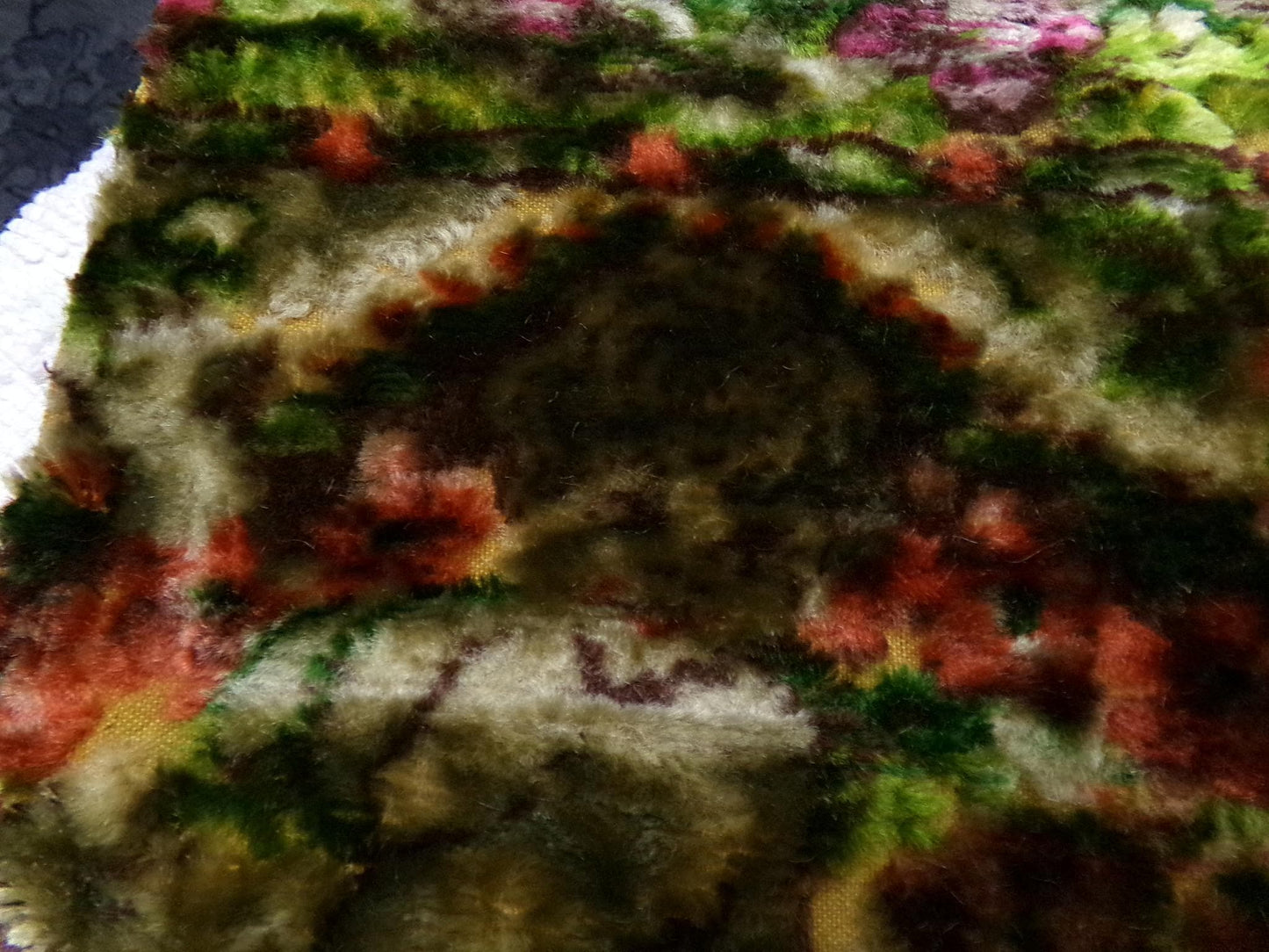 Gothic Vintage Cut Velvet Fabric Haunting Shadow Angels Cherub Tapestry Piece 18x26"