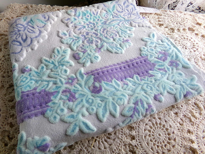 cut velvet fabric cosmic shimmer lux Bates vintage tapestry chenille material, 13" x 21" inch piece great in totes & bags