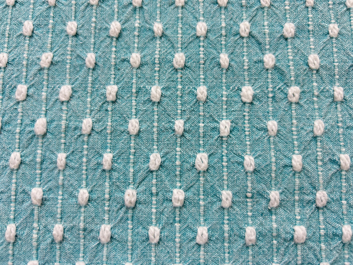 Raindrop Vintage Woven Chenille Fabric 19x23", Bates Nubby Pinstripe Quilt Material