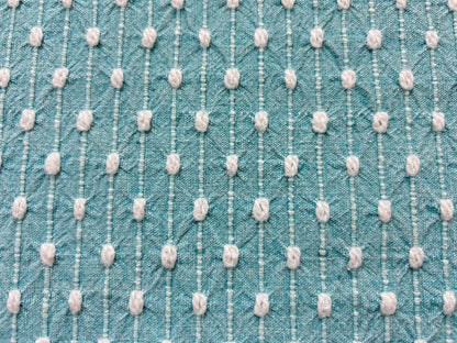 Raindrop Vintage Woven Chenille Fabric 19x23", Bates Nubby Pinstripe Quilt Material