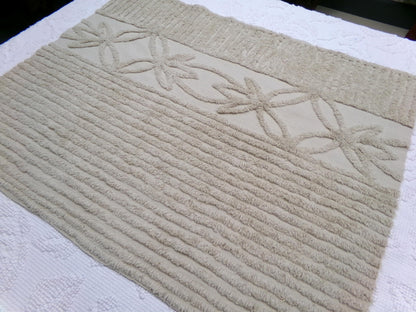 Mocha Sands Vintage Chenille Fabric, Simple Star Floral Sewing & Quilt Material 26" x 20" Piece