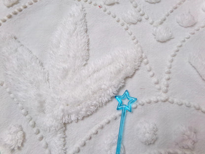 Dainty Vintage Chenille Fabric, Creamy Botanical Leaf Pearl Dots, 20x20" Piece