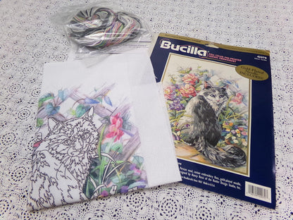 Cat Lovers Crewel Embroidery Kits Lot of 3 Kitty Themed Bucilla, Janlynn, Friends Creative Stitchery