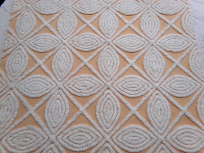 Peach Petals Vintage Chenille Bedspread Fabric, 20" x 24"