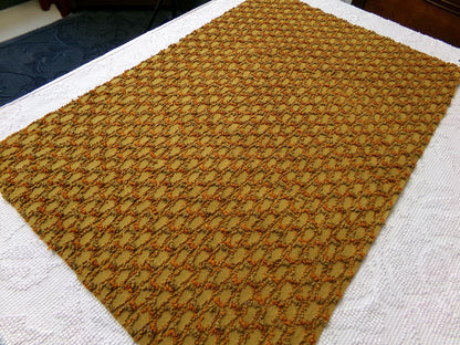 boho soul vintage chenille fabric, interesting abstract infinity design, 24" x 17" piece of quilt & sewing material