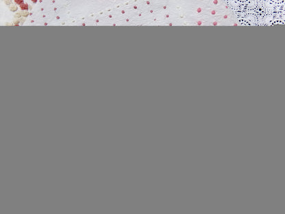 Rose Pink Diamond Pops Vintage Chenille Fabric 20 x 24" Shabby Sewing Quilt Material