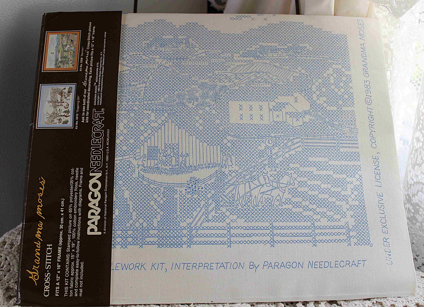 BALLOON Cross Stitch Embroidery Kit Vintage Grandma Moses Design Paragon Needlecraft 0208