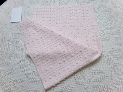 Pink Wink Vintage Chenille Fabric, Mini Dot Dash Pattern, 18" x 24" Quilt Material