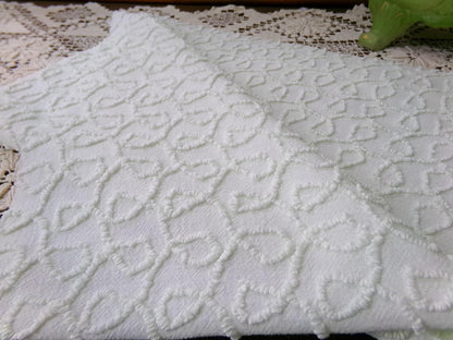 Light Green Vintage Chenille Fabric, Texturized Curly Loops 18x24" Piece