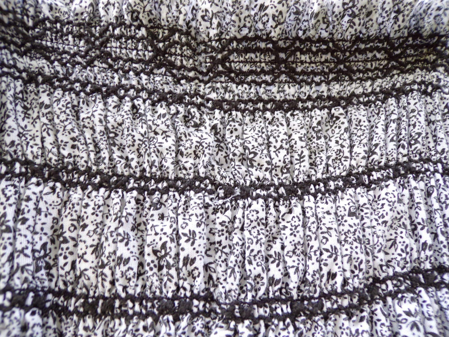 Vintage Prairie Dress Black White Maxi 1970s Sundress Micro Butterfly S