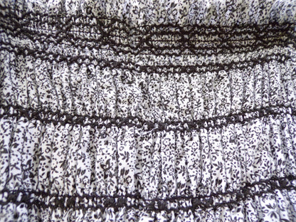 Vintage Prairie Dress Black White Maxi 1970s Sundress Micro Butterfly S