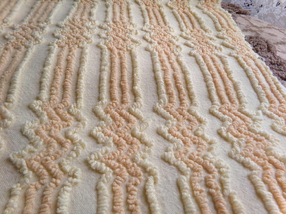 cosmic vintage chenille fabric in fantastic yellow lightning strike pattern, 16" x 27" cut fabric piece w/ needletuft zig zag zaps