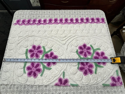 Little Violets Vintage Chenille Bedspread Fabric Sewing Quilt Material 20x30"