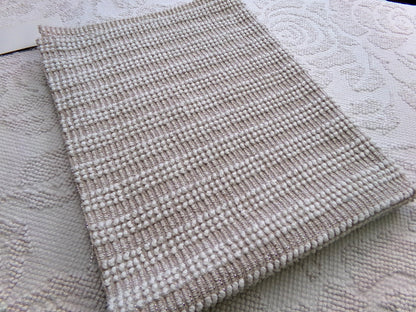 Chic Mocha Vintage Chenille Fabric Silver Lurex & White Pearl Pops 20" x 24"