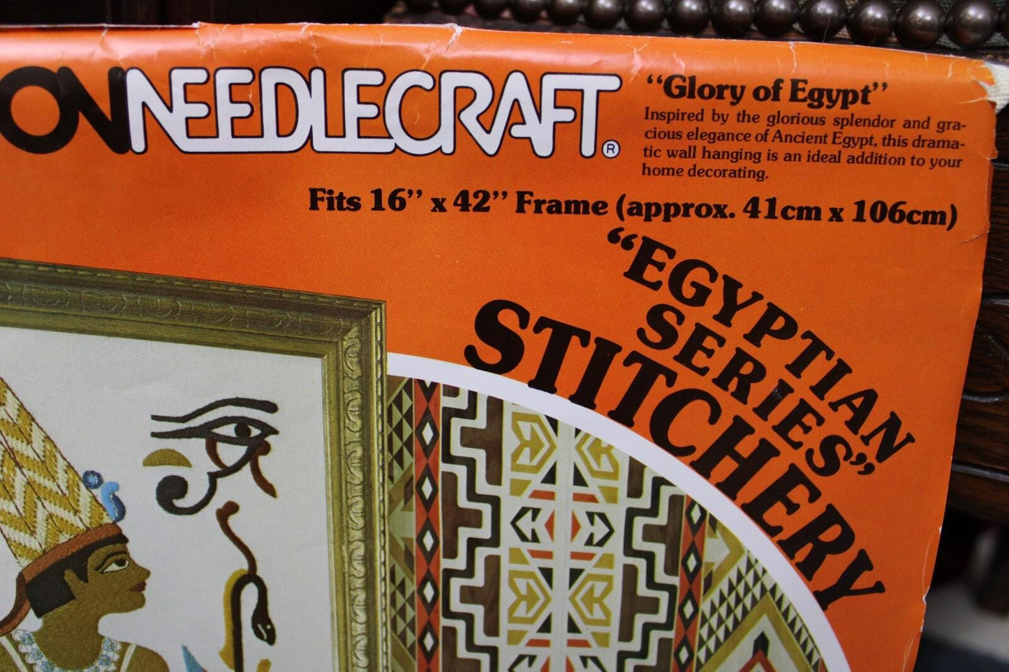 GLORY OF EGYPT Vintage Crewel Embroidery Kit Paragon 0720 Egyptian Wall Hanging