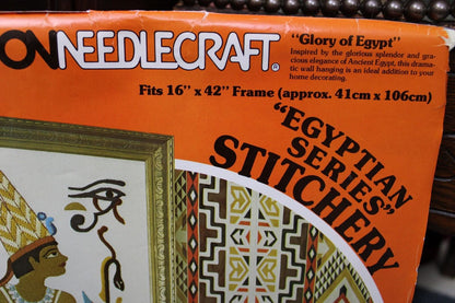 GLORY OF EGYPT Vintage Crewel Embroidery Kit Paragon 0720 Egyptian Wall Hanging