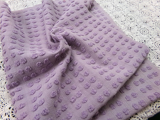 Dusty Lavender Pops Vintage Chenille Bedspread Fabric 19x23" Popcorn Quilting Material