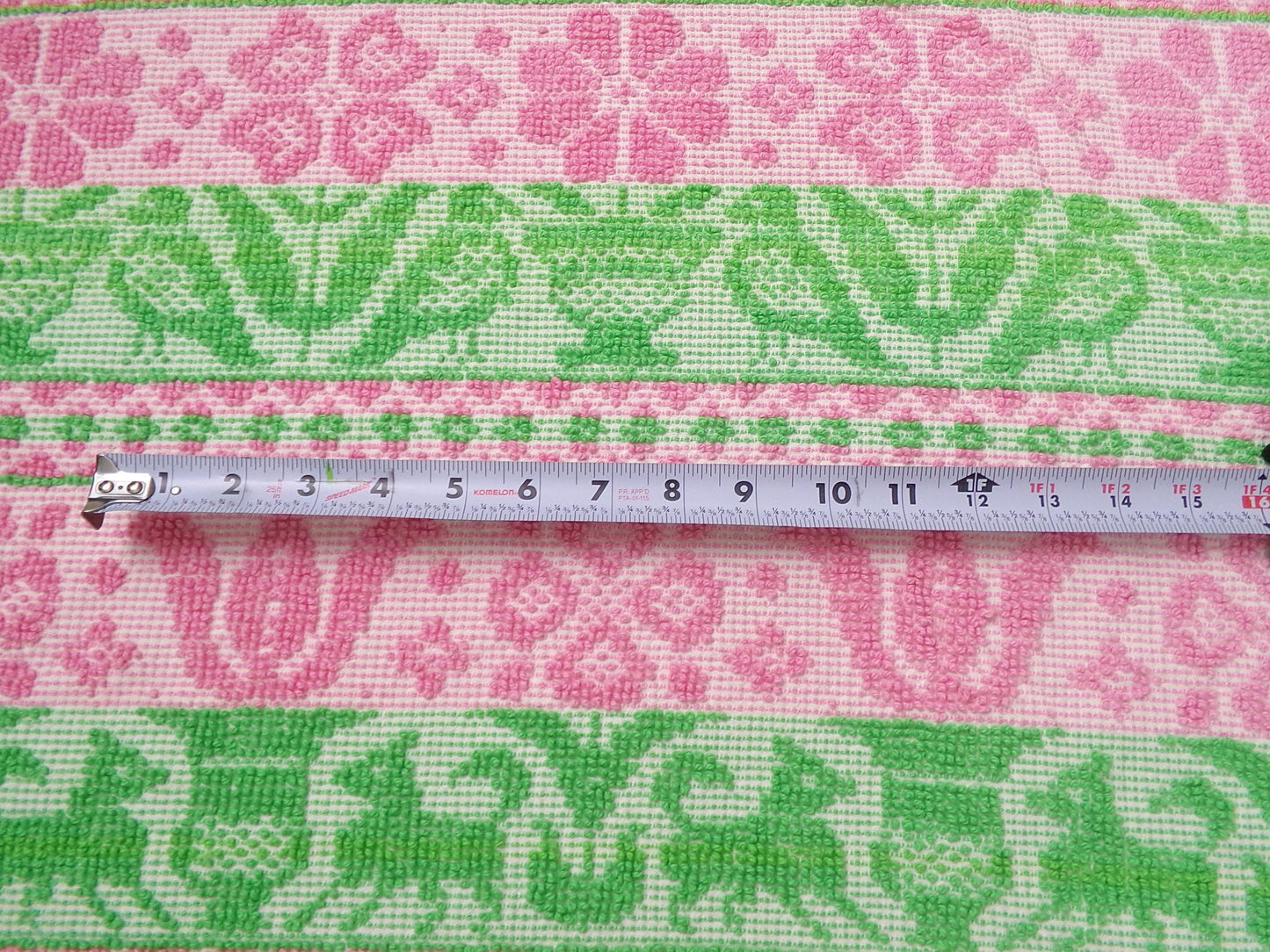 Vintage Hobnail Chenille Fabric Scandinavian Style Reversible Shadow Folk Art Design 17" x 23"