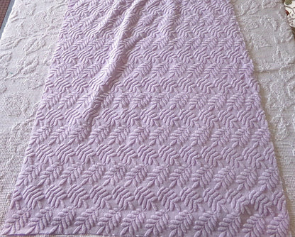 Lilac Fern Wisps Vintage Woven Fabric Piece, 19x25" Quilt Sewing Textile