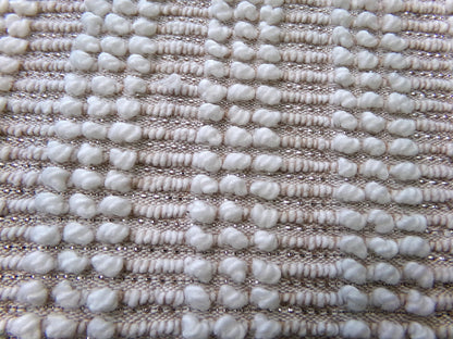 Chic Mocha Vintage Chenille Fabric Silver Lurex & White Pearl Pops 20" x 24"