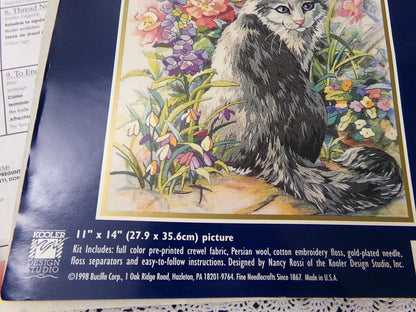 Cat Lovers Crewel Embroidery Kits Lot of 3 Kitty Themed Bucilla, Janlynn, Friends Creative Stitchery