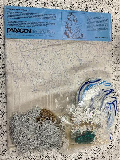 TREE of PEACE Vintage Crewel Embroidery Kit Paragon 6730 Christmas Wall Art June McClean