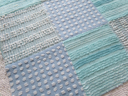 Beach Girl Vintage Patchwork Chenille Fabric Craft Panel - 16" square great for Pillows, Quilting, Wall Hangings