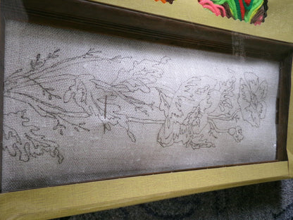 POPPIES Vintage Crewel Kit, WonderArt Embroidery 5025, Boho Hippie 70s Wall Hanging