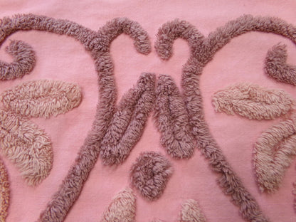 Unique Linked Heart Vintage Chenille Fabric: Old World Style Design 17" x 23" Piece of Material for Arts & Crafts, Wallhanging