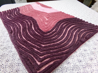 hypnotic sunkissed vintage chenille bedspread fabric pink mauve optic 16" x 25"