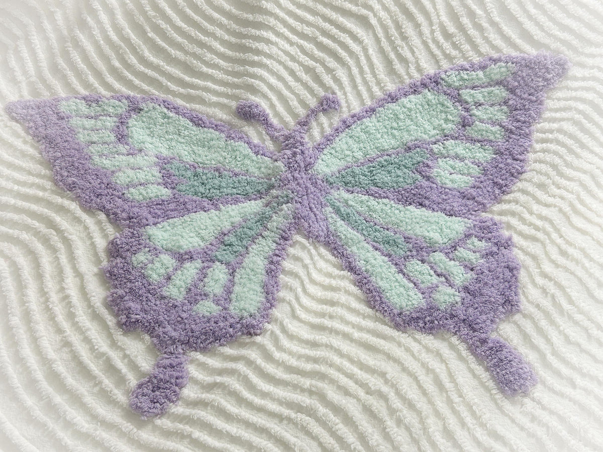 Butterfly Chenille Bedspread, Y2K Vintage Style Whimsy Butterflies, Full Queen Size